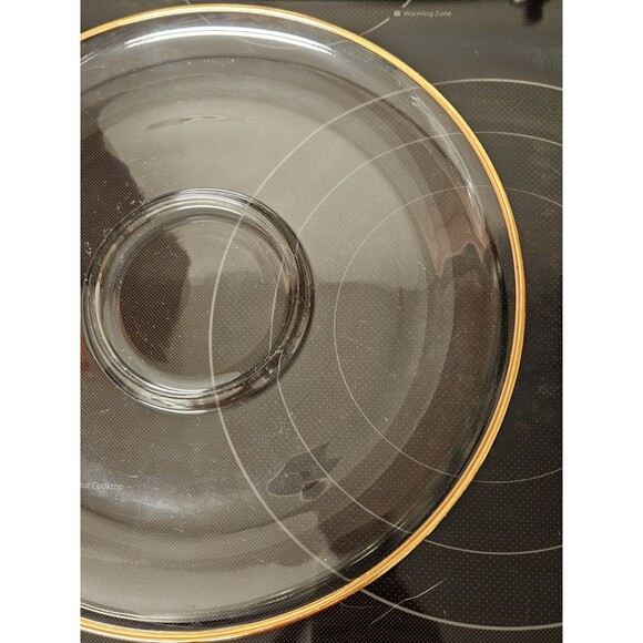 Vintage Toscany Round Serving Tray W/ Dip Bowl 24 Karat Gold Rim Costa D'oro - Picture 4 of 10